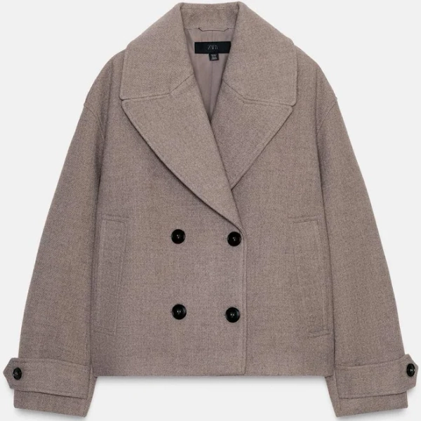 Zara Women's Double-Breasted Short Coat