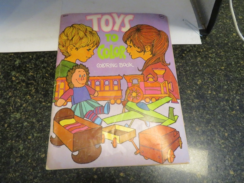 Vintage 1975 Playmore Coloring Book Toys To Color NOS MANY  Pages Colored
