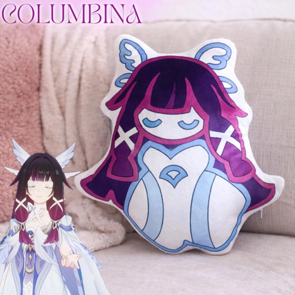 Columbina Chibi Pillow – Soft Genshin Impact Fanmade Home Decor