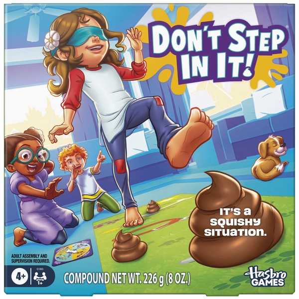 Don't Step in It! Preschool Game, Blindfolded, Poop Kids Game with Animal Moves Spinner, Holiday Gifts for Kids, 4 and Up