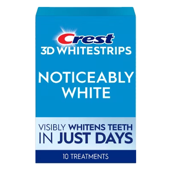 Crest 3DWhitestrips Noticeably White At-home Teeth Whitening Kit - 10 Treatments