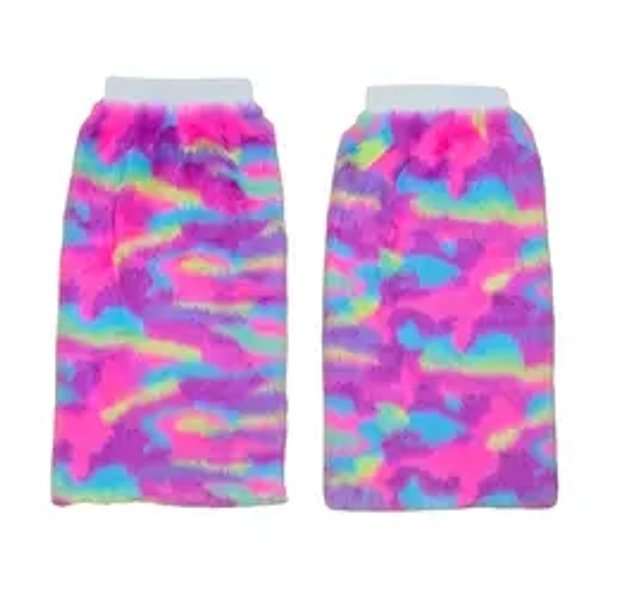 Pink Rainbow Tye Dye Fluffy Leg Warmers/Boot Covers for Women - Womenswear, Clothing