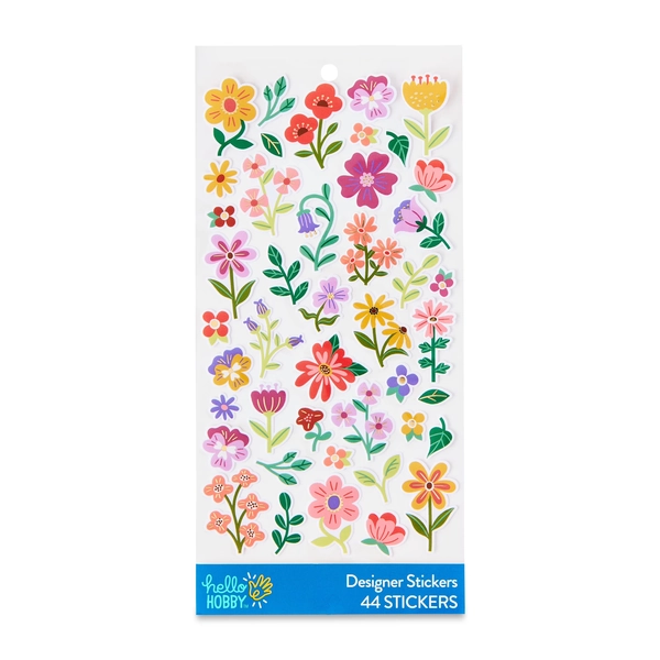 Hello Hobby Multicolor Flowers Designer Stickers, 44 Count - Walmart.com