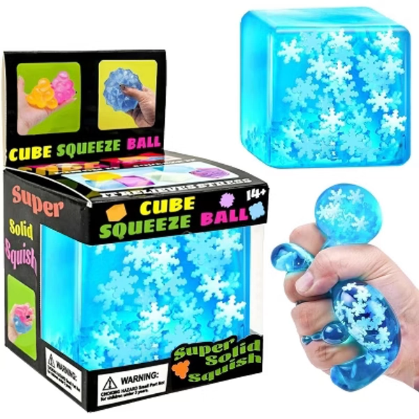 Link Snowflake Nice Cube -Sensory Squeeze Toy with Super Solid Squish 2pk