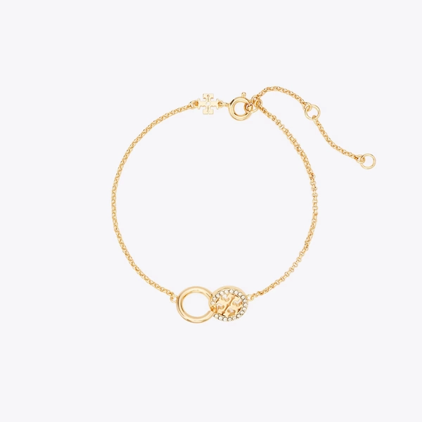 Icon Pavé Interlocking Chain Bracelet in yellow, size OS