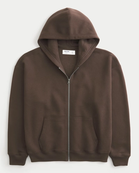 Boxy Zip-Up Hoodie
