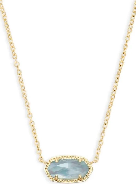KENDRA SCOTT Elisa Short Pendant Necklace Gold Light Blue Illusion