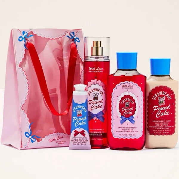Bath & Body Works Strawberry Pound Cake Gift Set
