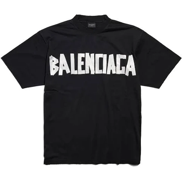 Balenciaga Men's Medium Fit Tape Type T-Shirt