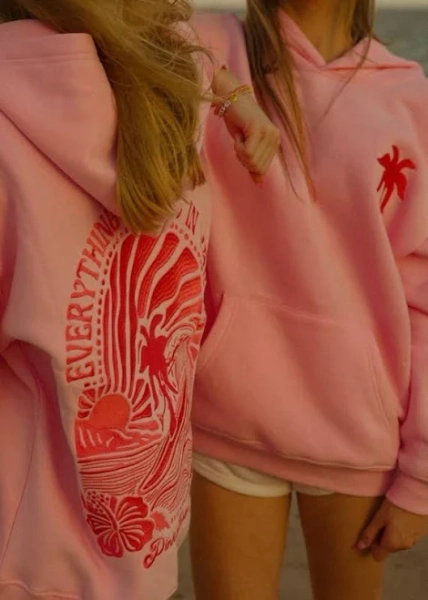 Palm Puff Everything Comes in Waves Hoodie