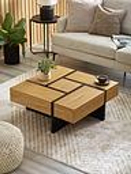 Tahoe 80cm Storage Coffee Table - NATURAL
