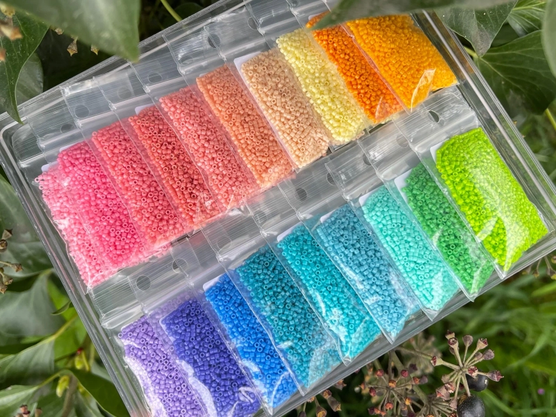 11/0 Japanese Miyuki Delica Opaque Duracoat Bright Pastel Variety Pack, 8 Grams of Each Color