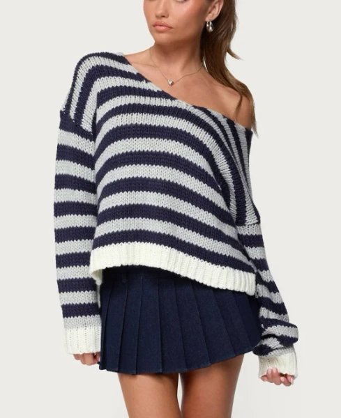 Edikted Women's Oversized Striped Knit Sweater