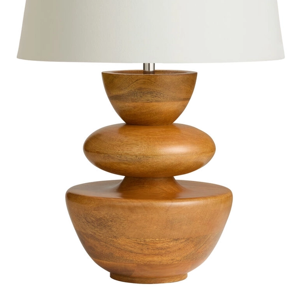 Natural Mango Wood Stacked Geo Table Lamp Base