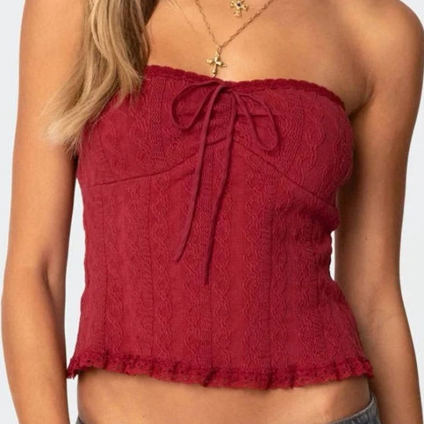 Edikted Women's Lacey Knit Tube Top