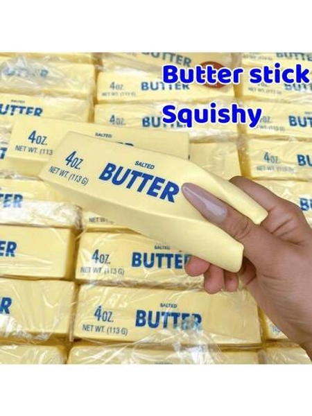 4oz Realistic Butter Squishy Toy – Soft Anti-Stress Fidget Stick For Teens & Adults, Slow-Rising Sensory Stress Relief Toy, Funny Gag Gift For Autism Or Prank Christmas Gift