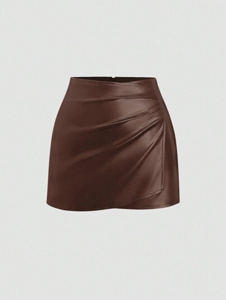 Sweetra Women's American Vintage Sexy Bodycon Solid Color Mini Skirt, Versatile For All Seasons