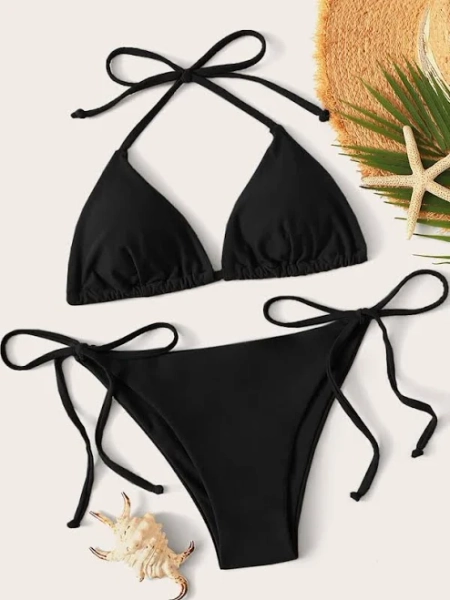 SHEIN Halter Triangle Bikini Set