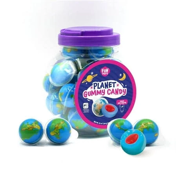 Funtasty Earth Planet Gummy Balls Candy with Jam Center