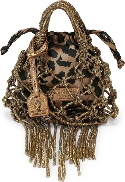 Mini Macramè Crystal Drawstring Bag