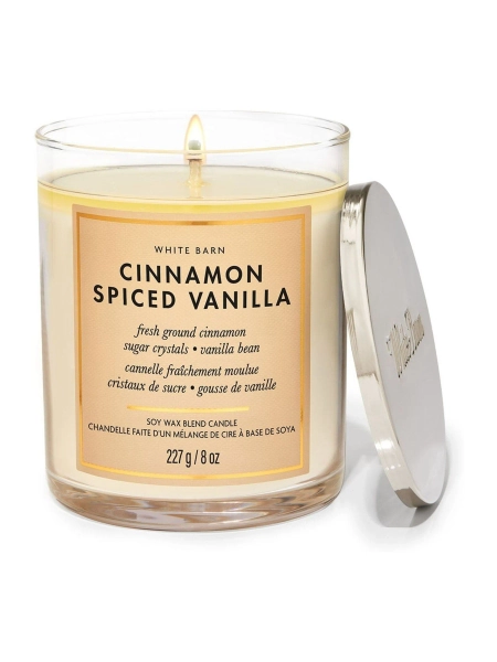 Bath & Body Works Cinnamon Spiced Vanilla Single Wick Candle 227g
