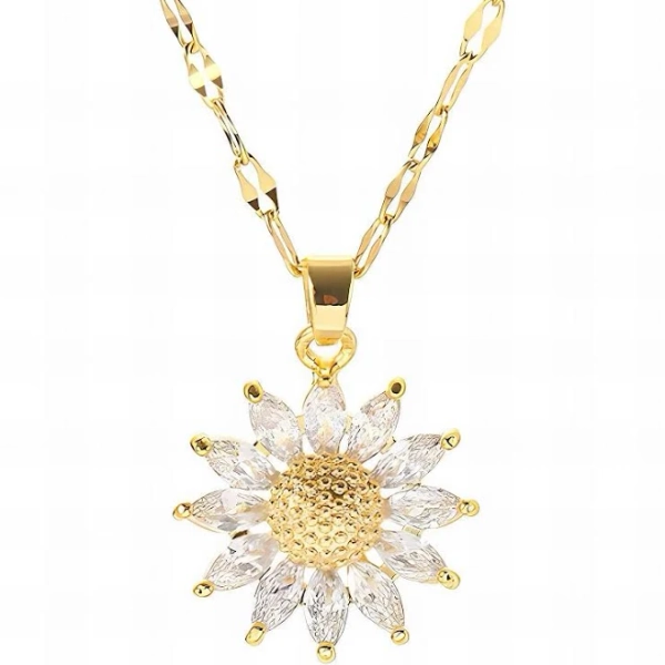 18K Gold Plated Steel Flower Necklace