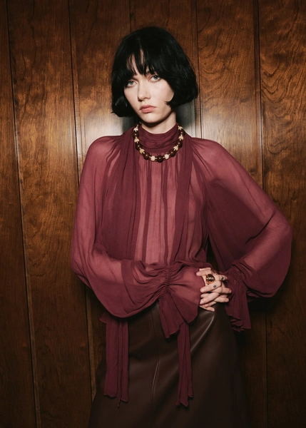 Blusa semitrasparente foulard - Donna | MANGO Italia