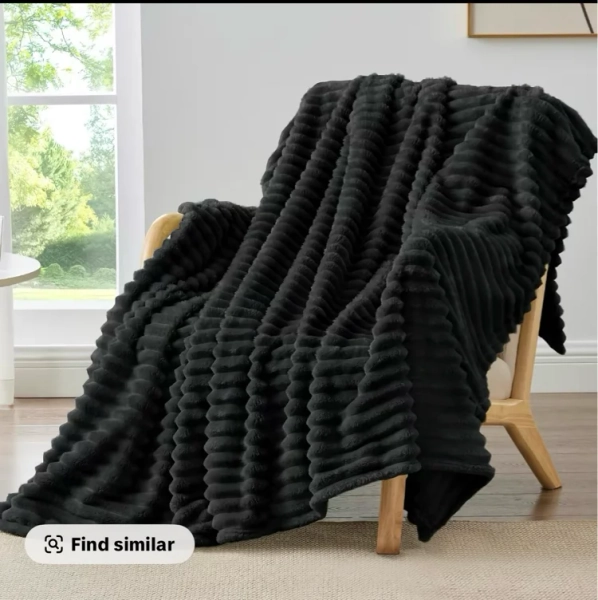 DealsForYouDays - BEDELITE Fleece Throw Blanket, 300 GSM Super Soft Blanket, 3D Stripe Texture Fluffy Blanket, Throw Blanket for Couch, Sofa, Bed, Living Room, Home Decor, All Seasons, Decorative, Gift Idea
