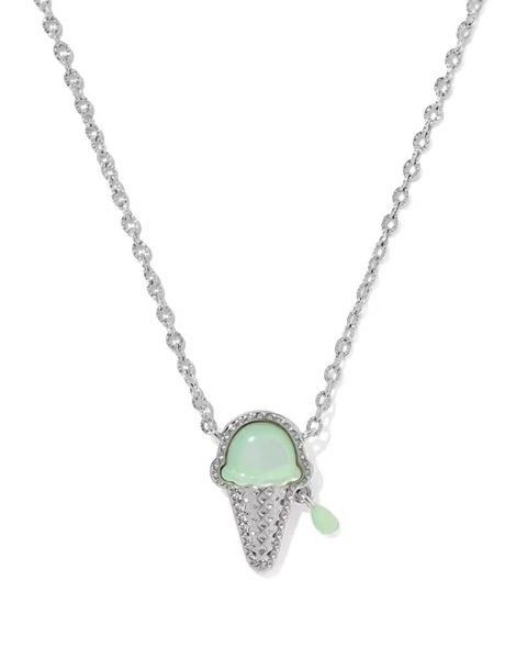 Ice Cream Silver Short Pendant Necklace