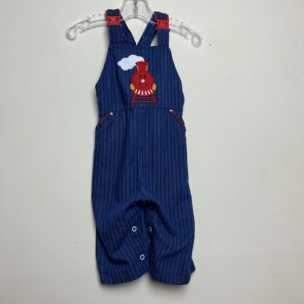 Vintage 1970's Healthtex Overalls Train Bib Trim On Pockets Plastic Snap Buckle