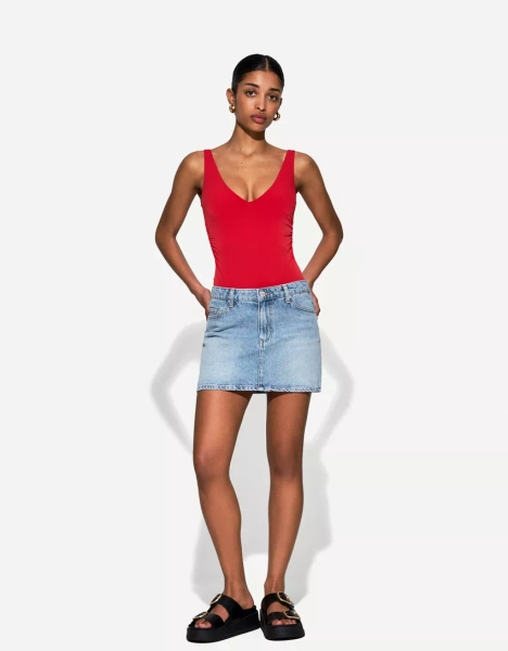 Denim mini skirt