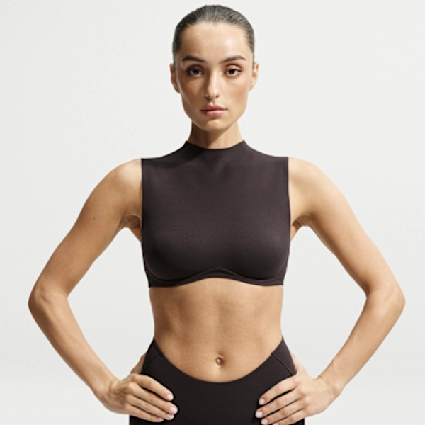 NikeSKIMS Studio Stretch Women's Light-Support Mock Neck Sports Bra