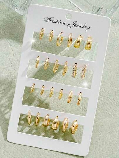 24pcs/Set Fashion Small Hoop Earrings, Minimalist Style Everyday Earrings Women, Suitable Date, Holiday, Anniversary