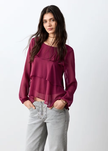 Blusa volantes fluida - Teen | MANGO España (Península y Baleares)