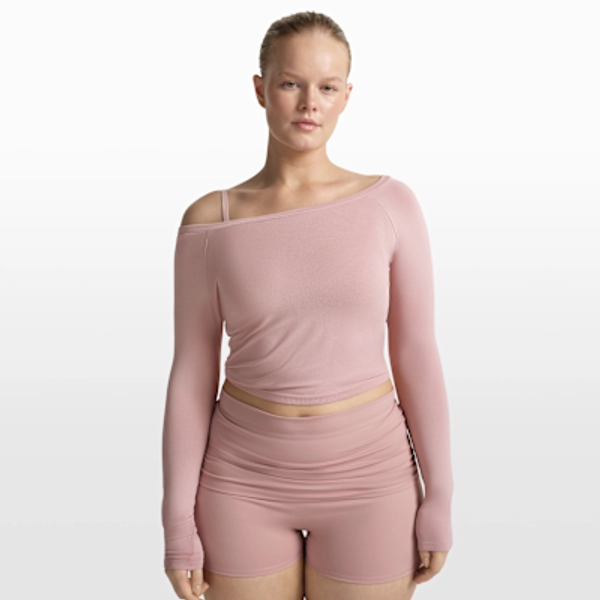 NikeSKIMS Stretch Knit Women's Off-Shoulder Long-Sleeve Top