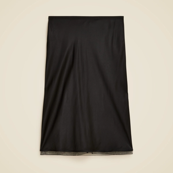 Gwen knee-length slip skirt in viscose charmeuse