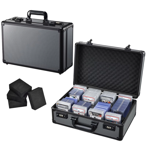 Velore Extra Large Graded Card Case Storage Box with 4-Row Trading Card Display Box with Combo Lock - Walmart.com