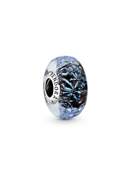 Wavy Dark Blue Murano Glass Ocean Charm