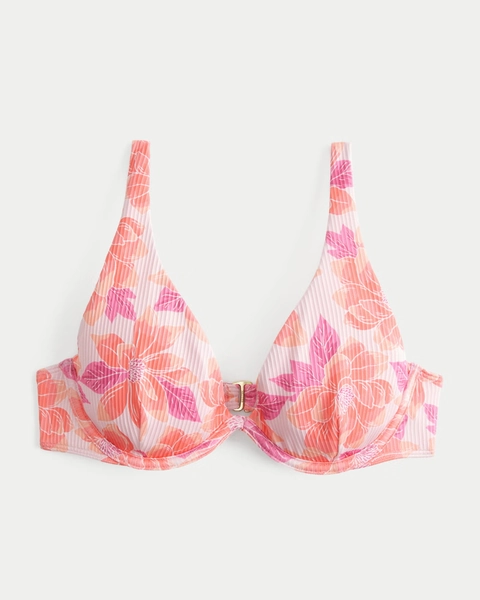 High Apex Ribbed Underwire Bikini Top