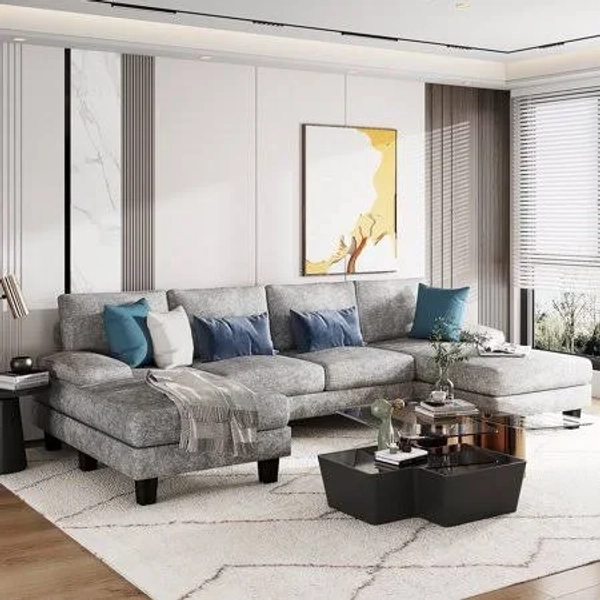 Furmax U-Shaped Sectional Sofa with Chaise