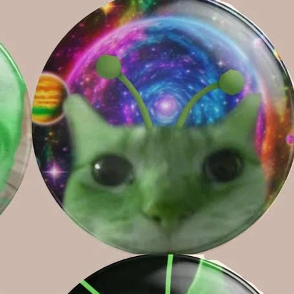 Alien Cat Pin Set