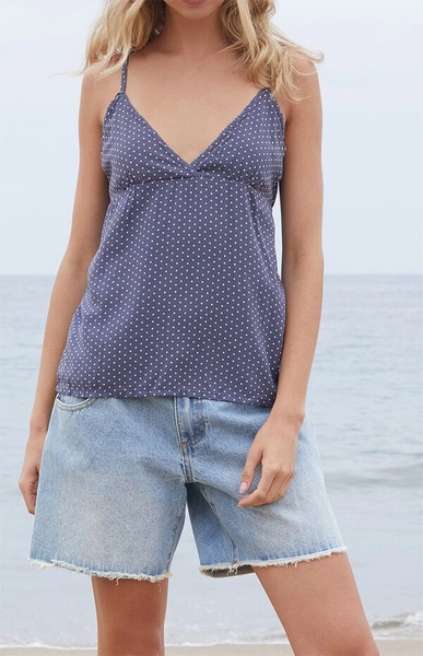Navy Polka Dot Edith Tank Top