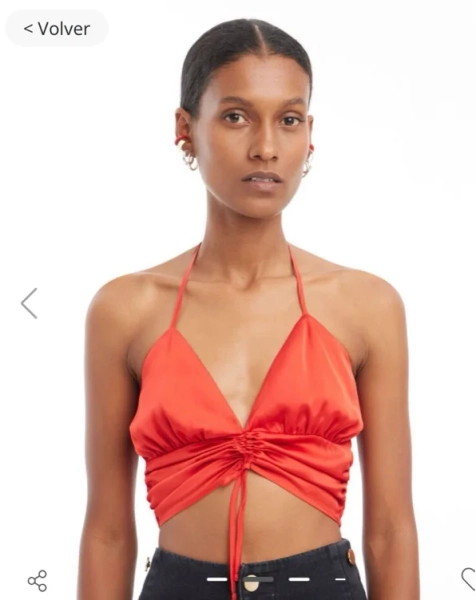 Blusa Para Mujer Cuello Halter Con Recogido En El Frente