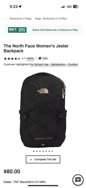 North face backpack 