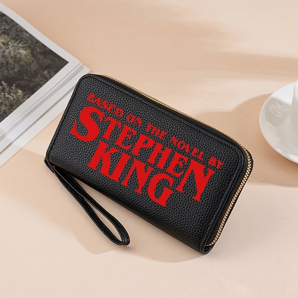 Men's & Women's Stephen King Inspired Wallet & Phone Case - Large Capacity Multifunctional Card Holder with Book Title Design, Golden-Tone Hardware, Durable Black -like Texture - Perfect Christmas/Father's Day Gift for Writers & Fans (Stephen King Novel Design) - Travel Essential Organizer, Unisex Casual Style, Hand Washable, Ideal for Everyday Use & Book Lovers