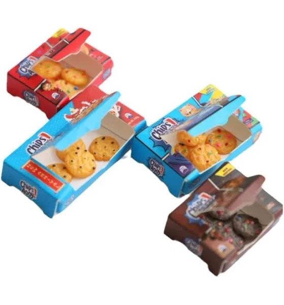 New Dollhouse Miniature Cute Cookies Biscuit With Box Simulation Mini Food for Barbies OB11 Kitchen