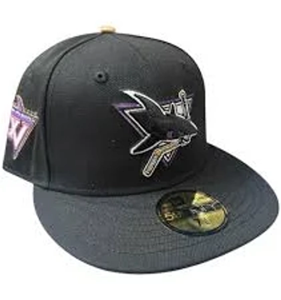 San Jose Sharks Black 15th Season Patch New Era 59FIFTY Fitted Hat
