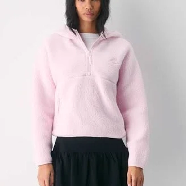 Tna Women's Polartec Thermal Pro 1/2 Zip Hi-Hip Hoodie Sweatshirt in Magnolia | XS