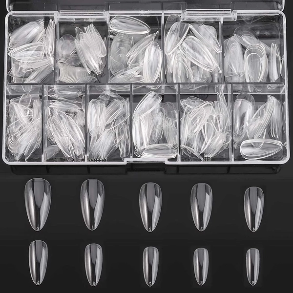Almond Shaped Acrylic Nail Tips - 500pcs False Nails Tips Full Cover Nails with Case for DIY Nail Art, 10 Sizes - Walmart.com
