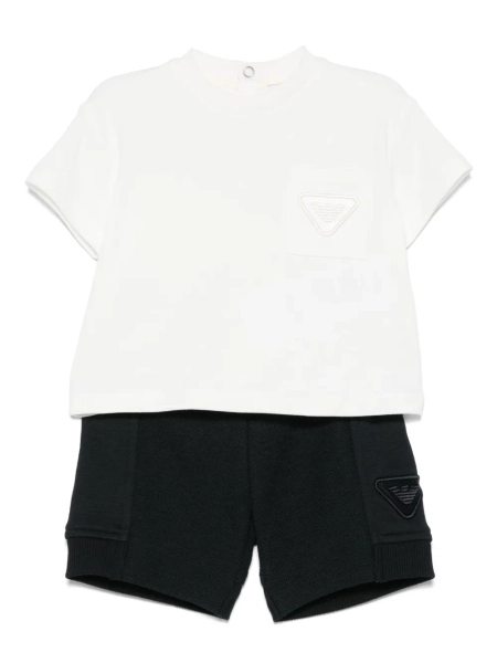 Emporio Armani Kids logo-embroidered shorts set | 6 mth
